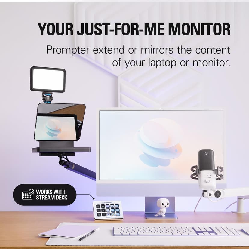 Elgato Prompter – Téléprompteur avec écran intégré pour YouTube, Twitch, Zoom, MS Teams et plus, prend en charge DSLR/Webcam/Smartphone, Affichage par glisser-déposer, compatible Mac/PC et Stream Deck - 5