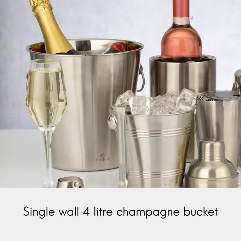 Viners Barware 4 Litre Champagne Bucket, Silver - 5