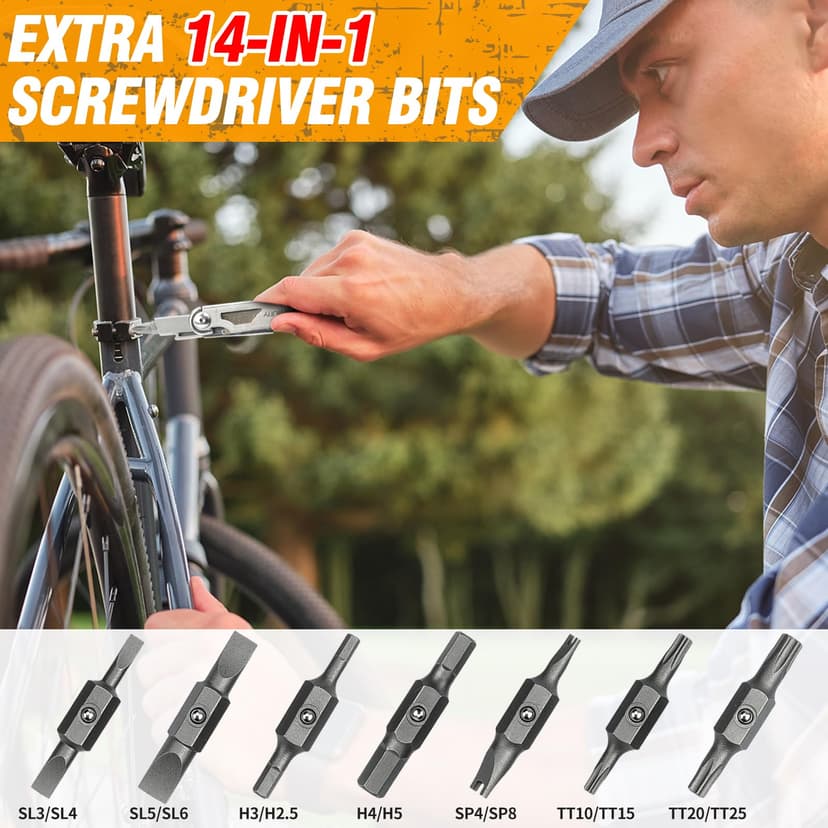 BIBURY Multitools, Multi Tool Foldable Pliers with Upgraded Scissors and Screwdriver Set, Stainless Steel Multitools with Nylon Pouch, Ideal for Camping, Outdoor, Repairing - Gift for Dad Men - Pro - 6