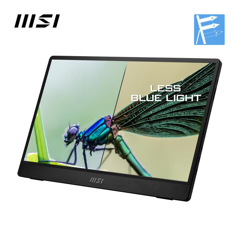 MSI Pro MP161 E2U écran Portable 15,6" Full HD - Dalle IPS 1920 x 1080, 60 Hz, écran respectueux des Yeux (PC, Portable, Mobile), HP intégrés - Mini-HDMI 2.0b, 2 x USB Type-C - 5