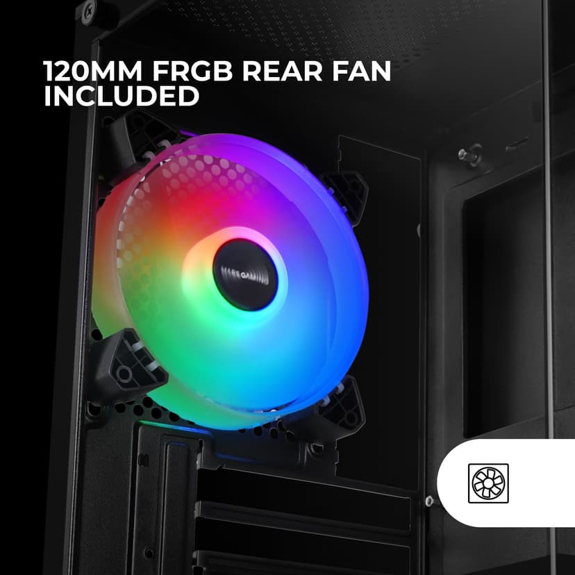 Mars Gaming MC-SE2, MicroATX Gaming Case, Frameless Tempered Glass Front and Side, 120mm FRGB Fan, Dual-Chamber Structure, Compact PC Case with Large Internal Capacity, Black - 3