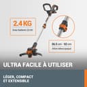 WORX WG163E.9 Akku Rasentrimmer 20V – Kantenschneider Rasen – 2-in-1 Funktion: Rasentrimmer und Kantenschneider – Inkl. Distanzschutz, Kantenschneiderad, Fadenspule – Ohne Akku & Ladegerät - 6