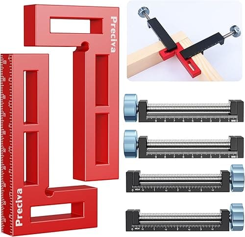 Preciva 90 Degree Corner Clamps for Woodwork - Right Angle Positioning Square Clamp 10cm/4.1inch, Professional Carpenter Tool for Picture Frame Box Drawers Cabinets - 2 Sets (Black)