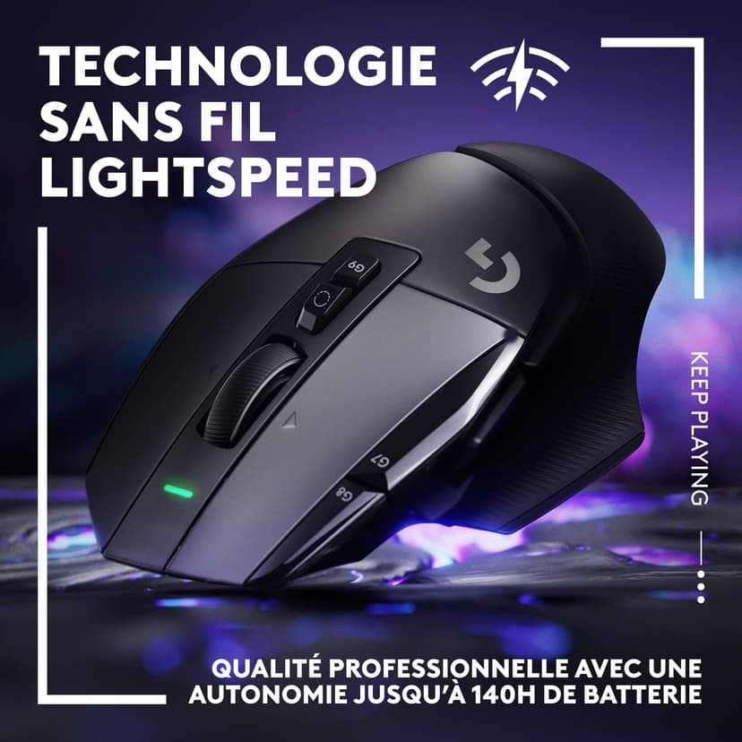 Logitech G G502 X LIGHTSPEED Wireless Gaming Mouse - Optical mouse with LIGHTFORCE hybrid optical-mechanical switches, HERO 25K gaming sensor, compatible with PC - macOS/Windows - Black - 3