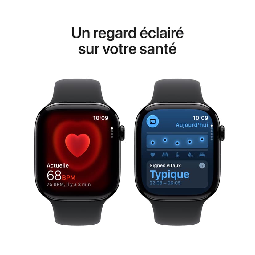 Apple Watch Series 11 [GPS 46 mm] Montre connectée avec boîtier Obsidienne et Bracelet Sport Noir. Score de Sommeil, Moniteur d’activité, Suivi de la santé, écran Toujours activé - 4
