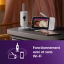 AVENT Philips babyphone Video connecté avec Wi-FI, caméra HD de Haute qualité, Vision Nocturne Infrarouge, détection des Pleurs, Audio bidirectionnel, 12 Heures d'autonomie en Mode éco, SCD951/26 - 2