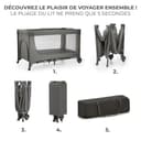Kinderkraft JOY 2 2 in 1 Umbrella Bed, Newborn Baby Cot up to 25 kg, 120 x 60 cm, Easy to Fold, Shelves for Nappies, Grey - 3
