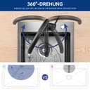 CECIPA Faucet kitchen black 360° rotatable, high pressure kitchen faucet black, mixer tap kitchen with high arc, single lever tap, sink fitting stainless steel, G3/8 connection fixture - 5