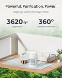 SwitchBot Air Purifier with Night Light, CADR 400m³/h for up to 83㎡, 3-Layer Filtration System removes 99.97% of pollutants, 20dB Sleep Mode, Supports Alexa&App Control, Chew-Proof Wire ideal for Pets - 3