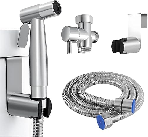 Bidet Hand Shower Personal Hygiene Set, Hand Stainless Steel Bidet Sprayer with 1.5 m Hose, Baby Cloth Nappy Spray Kit, Adjustable Spray Gun, Bidet Shower for Personal Hygiene