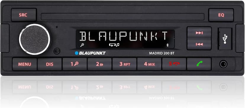 Blaupunkt MADRID200BT Single Din Stereo with Bluetooth, USB & AUX - 1