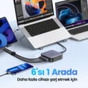 UGREEN Nexode 200 W 6 porte caricatore USB C veloce desktop GaN II compatibile con 100 W 65 W iPhone 16 Plus Pro Max 15 14 13 12 MacBook Pro Air M3 M2 M1 Galaxy S24 Ultra Plus 2M cavo di alimentazione - 2