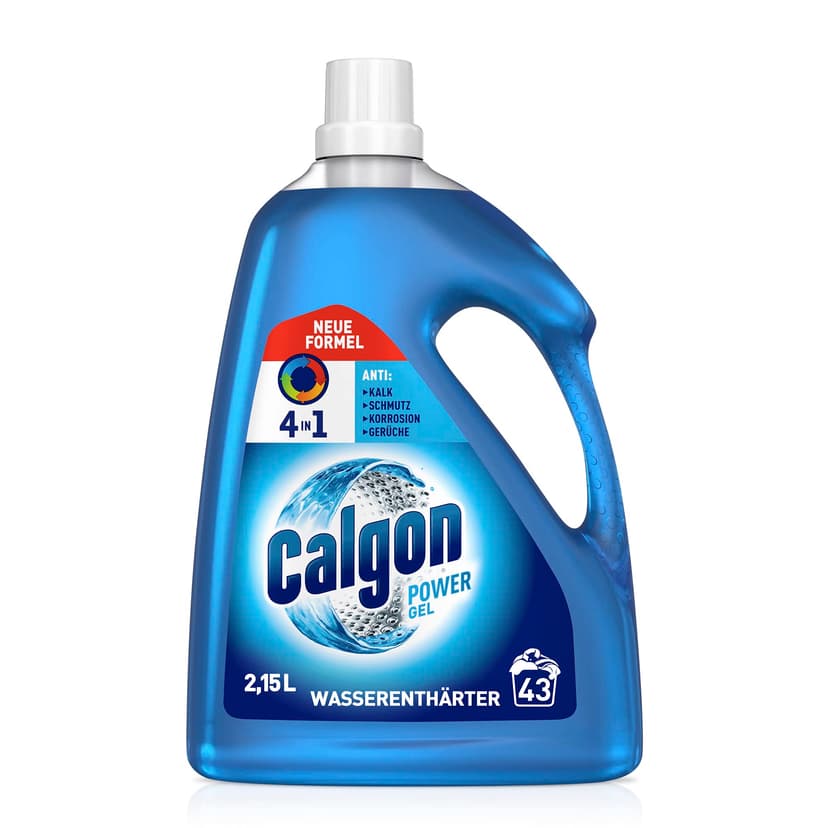 Calgon 4-in-1 Power Gel - Effective Against Limescale, Dirt, Odours and Corrosion - Protective Water Softener for Washing Machine - 1 x 2.15L - 1