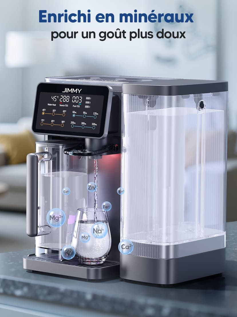 Jimmy R9 Purificateur d'Eau à Osmose Inverse sur Comptoir, Filtration 7 Étapes avec UV, Distributeur d'Eau Chaude, Chauffage 3S, 7 Températures, Moniteur TDS en Temps Réel - 5
