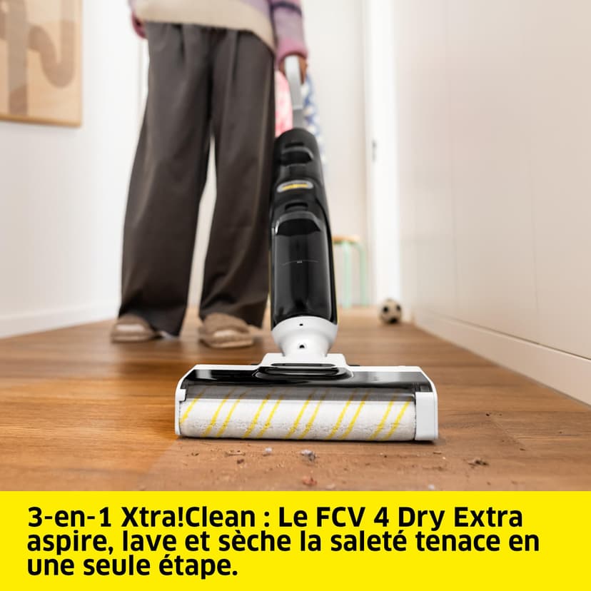 KÄRCHER aspirateur Laveur FCV 4 Dry Extra, 3-en-1 : Aspire, Lave et sèche, autonomie : 45 Min, rendement : 200 m², capteur Dynamic Control, Station de séchage, 2 réservoirs, écran Vision!Clean - 2