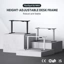 FLEXISPOT EC5B Electric Standing Desk with 3 Columns 2 Motors Height Adjustable Standing Desk Frame, Memory Control Panel, Load 100 kg, Black - 2