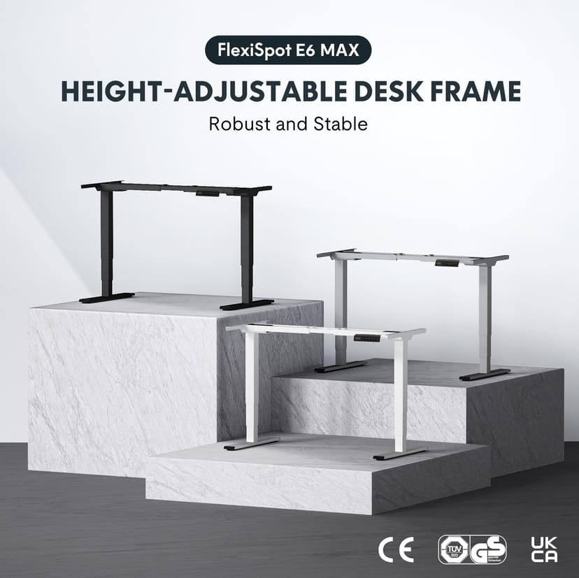 FLEXISPOT EC5B Electric Standing Desk with 3 Columns 2 Motors Height Adjustable Standing Desk Frame, Memory Control Panel, Load 100 kg, Black - 2
