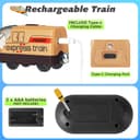 Electric Remote Trains Toy for Wooden Track, Remote Control & Motorized Train with 4 Sound and Light Effects for Kids 3 4 5+ Years Old Boys Girls, Compatible with Thomas,Brio,Chuggington-Red - 4