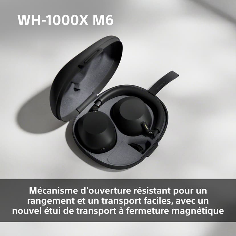 Sony WH-1000XM6 Casque sans-Fil Bluetooth à réduction de Bruit Noir, Son Hi-Res Unique, Confortable, Conception Pliable, Etui résistant, 30h Autonomie, iOS & Android - Bleu Nuit - 5