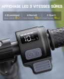 FanttikRide C9 Pro Trottinette Electrique Enfants 6-12 Ans, Lumières Arc-en-Ciel, Vitesses 8/13/16 km/h, Écran LED, Pliable, Hauteur Réglable, Autonomie 8 km, Seulement 6,4 kg, Noir - 3