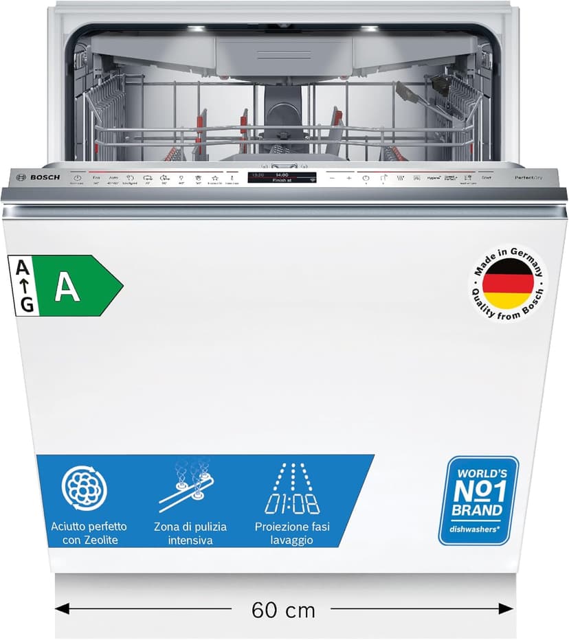 Bosch Elettrodomestici, Série 8, Lave-vaisselle encastrable, entièrement escamotable, 60 cm, SMV8YCX02E - 1