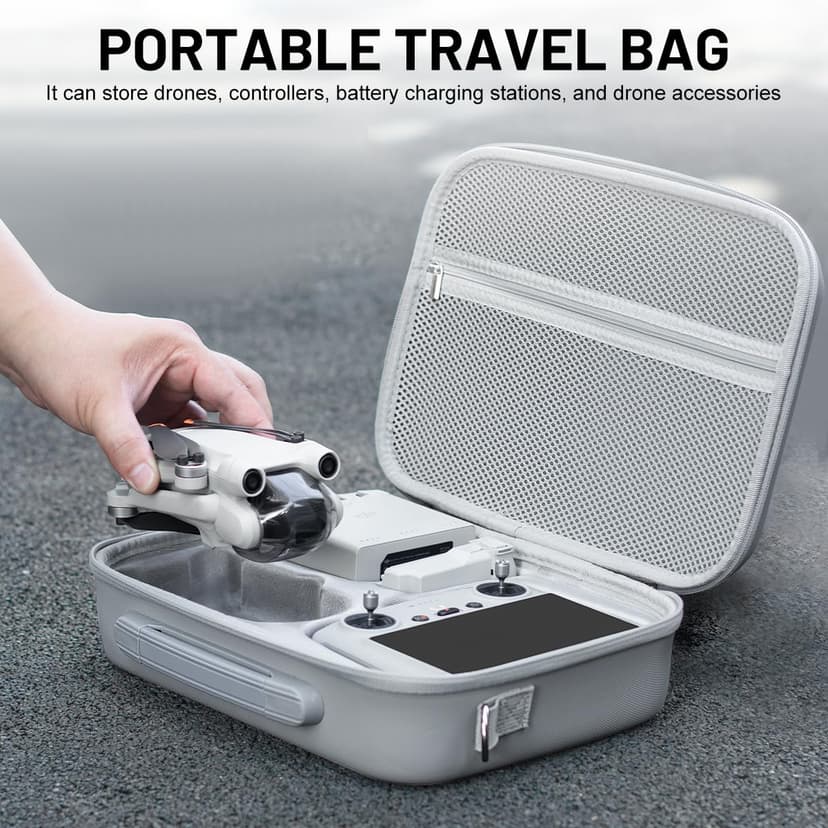 Puasok Drone Étui Portable pour DJI Mini 3/3 Pro/4 Pro, Imperméable Rangement Sac pour RC Contrôleur et Accessoires - 6
