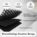 Diaxilu Outdoor Doormat 60 x 90 cm, Non-Slip Silicone Dirt Trapper Mat, Durable Outdoor Doormat - Dustproof and Washable, Weatherproof Door Mat for Front Door, Black - 3