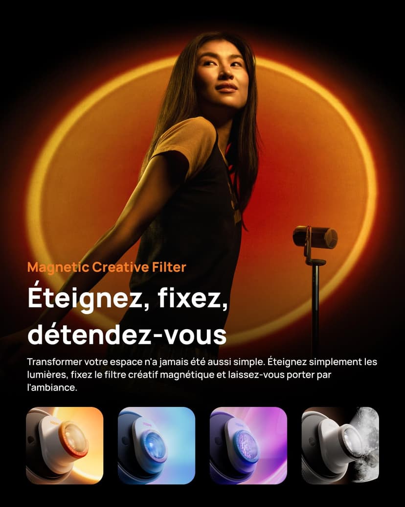 XGIMI Mogo 4 Laser Vidéoprojecteur Portable avec 4 filtres, 550 lumens ISO, Rotation à 360°, Batterie intégrée, 2,5 Heures de Lecture, Compatible avec Google TV & Netflix, 2 x 6 W Harman Kardon - 4