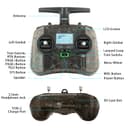 Radiomaster Pocket Hall Gimbal Transmitter, ELRS Remote Control Portable Lightweight Built in LED Light Foldable Antenna Mode 2（Charcoal） - 7
