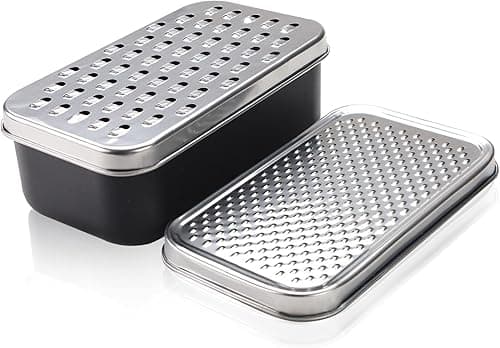 Cheese Grater with Container, Stainless Steel Cheese Shredder, Multifunctional Box Grater