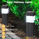 Joomer Solar Lights Outdoor Garden, 8 Pack Garden Lights Solar Powered Waterproof, Rattan LED Pathway Lighting Solar Powered Path Light Decoration for Patio Driveways Landscape Lawn Yard, White - 3