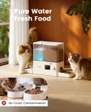 oneisall Automatic Cat Feeder and Water Dispenser,36Cups/8.5L 2-in-1 Clean Food Fresh Water Large Capacity 5L Timed Cat Food Dispenser&3.5L Gravity Water Fountain for Pets,Small Dogs,Puppies,Kittens - 3