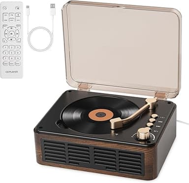 Gueray CD Player with Speakers HiFi Stereo Sound Vintage …
