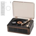 Gueray CD Player with Speakers HiFi Stereo Sound Vintage CD Player Bluetooth for Home, Retro Wood CD Players FM Radio with Remote Control, Support USB/AUX/Type-C Playback for Audio Books - 1