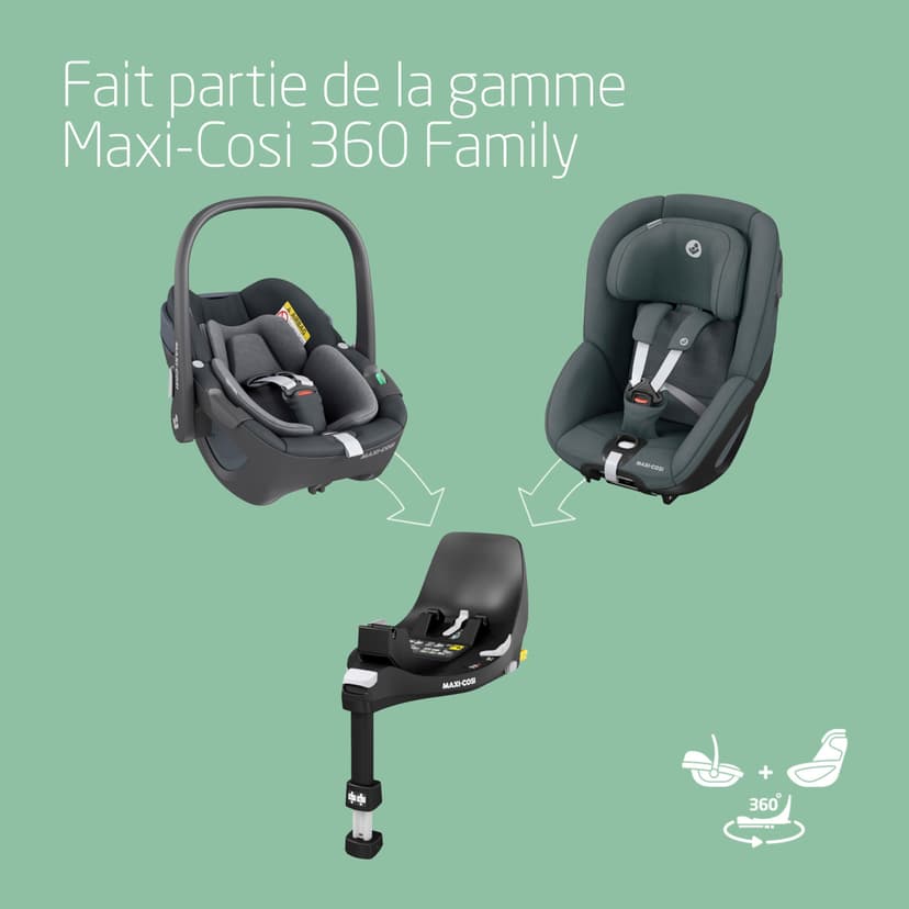Maxi-Cosi Pearl 360 i-Size, Siège-auto bébé, 3 mois - 4 ans (61 à 105 cm), Siège-auto pivotant 360, Rotation à une main, Protection G-CELL contre les chocs latéraux, Authentic Graphite - 9