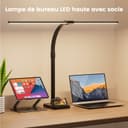 Double Head Desk Lamp LED Dimmable 24 W 80 cm Clampable Daylight Lamp Gooseneck Office Table Lamp Eye Protection Workplace Light Monitor Lamp Desktop Base with Mobile Phone Holder, Black - 7