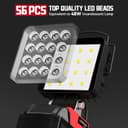 LED Work Light for Milwaukee M18 Battery: Cordless Tools Light - 18V Flashlight - 48W Battery Lights with USB Charger (No Battery) - 6