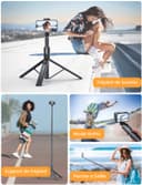 ANXRE 71"/180cm Phone Tripod Monopod, NT79 Extendable Selfie Stick Tripod for Cell Phone＆Camera, Mobile Tripod Stand for Filming, Tripod Stand Holder Compatible with Smartphone Camera - 5