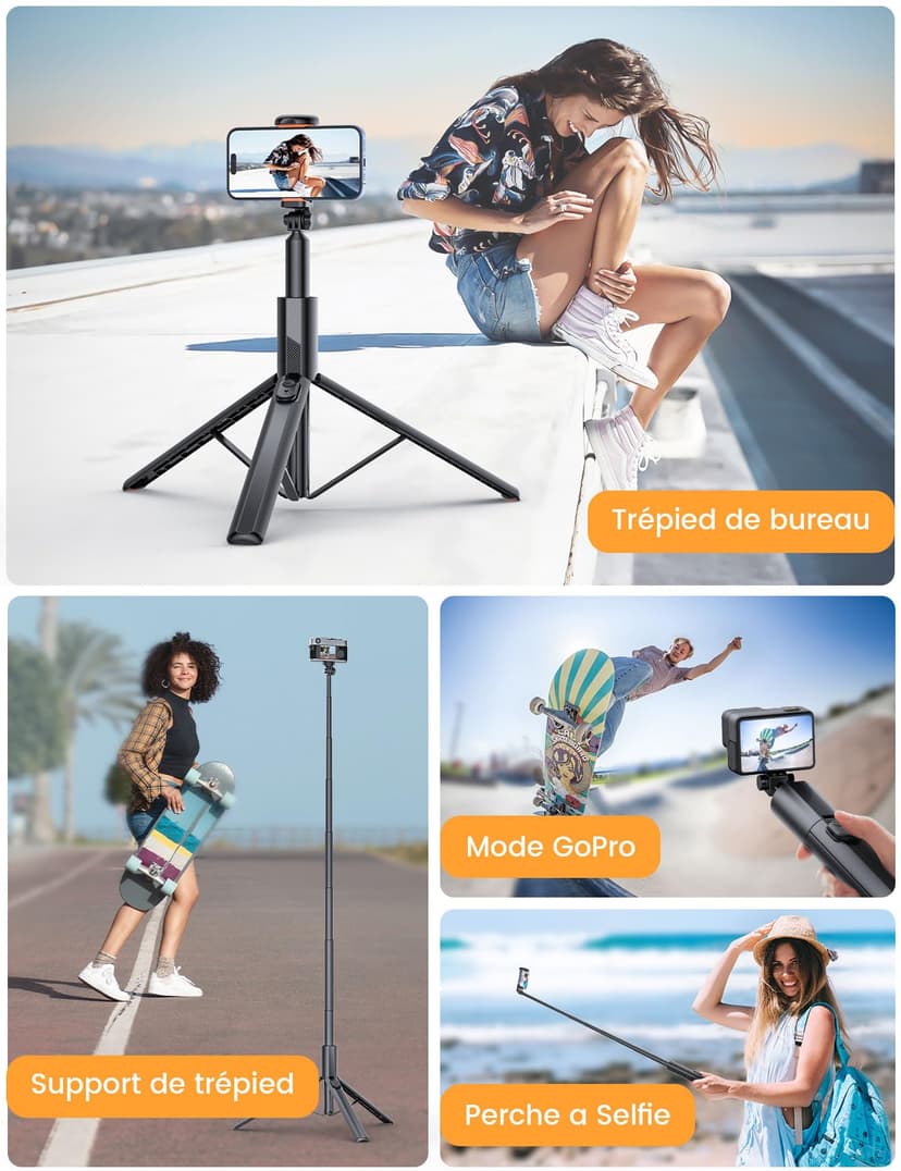 ANXRE 71"/180cm Phone Tripod Monopod, NT79 Extendable Selfie Stick Tripod for Cell Phone＆Camera, Mobile Tripod Stand for Filming, Tripod Stand Holder Compatible with Smartphone Camera - 5