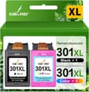 SAILNER 301XL Lot de cartouches d'encre compatibles HP 301 XL pour HP Envy 4500 5530 5534 4504 DeskJet 2540 1510 2544 2549 OfficeJet 4630 4632 2620 2622 Noir Couleur) - 1