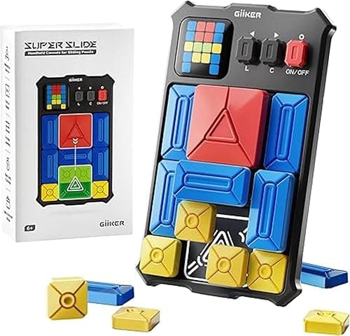 GiiKER Super Slide Puzzle Games, Plus de 500 défis Originaux, Casse-tête, Jouets pour Enfants et Adolescents, Jeux de Voyage, Cadeaux d'anniversaire, activités pour Les Voyages en Voiture