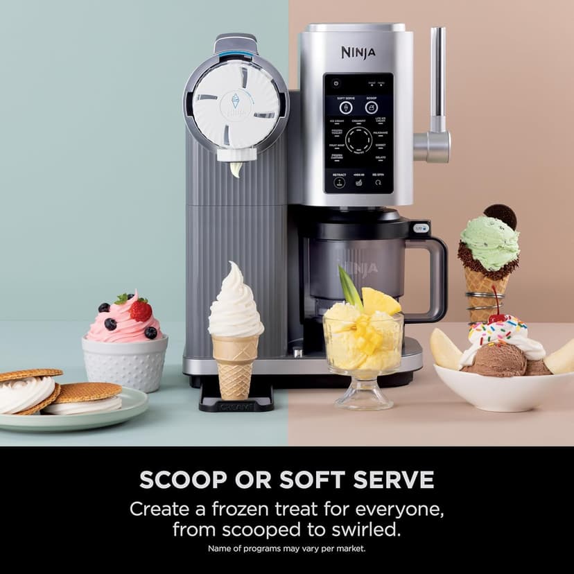 Ninja CREAMi NC701UK Swirl Machine à crème glacée avec 2 bacs 13 fonctions pour faire de la crème glacée, du gelato, du sorbet, des milkshakes et plus encore, option de mélange, argent platine - 5