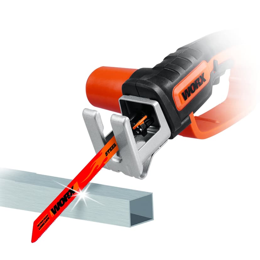 Worx WG894E 20V Cordless Sabre Saw, Up to 60 mm in Wood, 16 mm Stroke, Multi-Material, Cuts Wood and Steel, Compact and Light, with 1 x 2Ah Battery, Charger and 3 Blades - 4