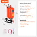VEVOR Mobile Sand Blasting Machine 75.7L Sandblasting System 8ft Work Hose Sandblaster 60-110PSI Working Pressure Ideal for Removing Rust, Paint, Stains and Polishing Large Areas - 7