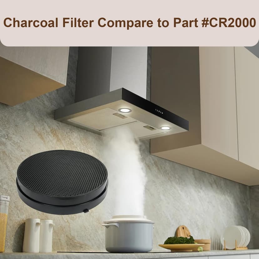 Lot de 4 filtres au carbone activés compatibles avec Airlux CR2000 Falmеc No. 6, 103050091, 114163, 101117, Type 6, Type C, remplacement pour Cook Hood, diamètre : 168 mm - 5