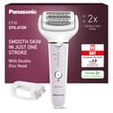 Panasonic ES-EY30-V503 Wet and Dry Epilator, Double Disc with 60 Tweezers, Flexible Head 90° Swivoting, 3 Speed Settings and LED Light, 30 Minutes Operation, Cordless - 1