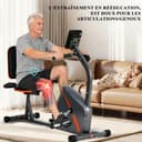 ISE Horizontal Exercise Bike with Adjustable Saddle, Recumbent Exercise Bike Ideal for Recovery Training, Pulse Sensors, Quiet, Grey - 4