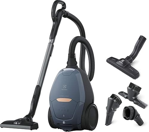 Electrolux Pure D8, Commandes à Distance, Aspirateur Traineau avec Sac, Ultra Silencieux, 57dB, Puissance Automatique Intelligente, Poignée avec Commandes et Affichage LED, PD82-8DB, Bleu Denim