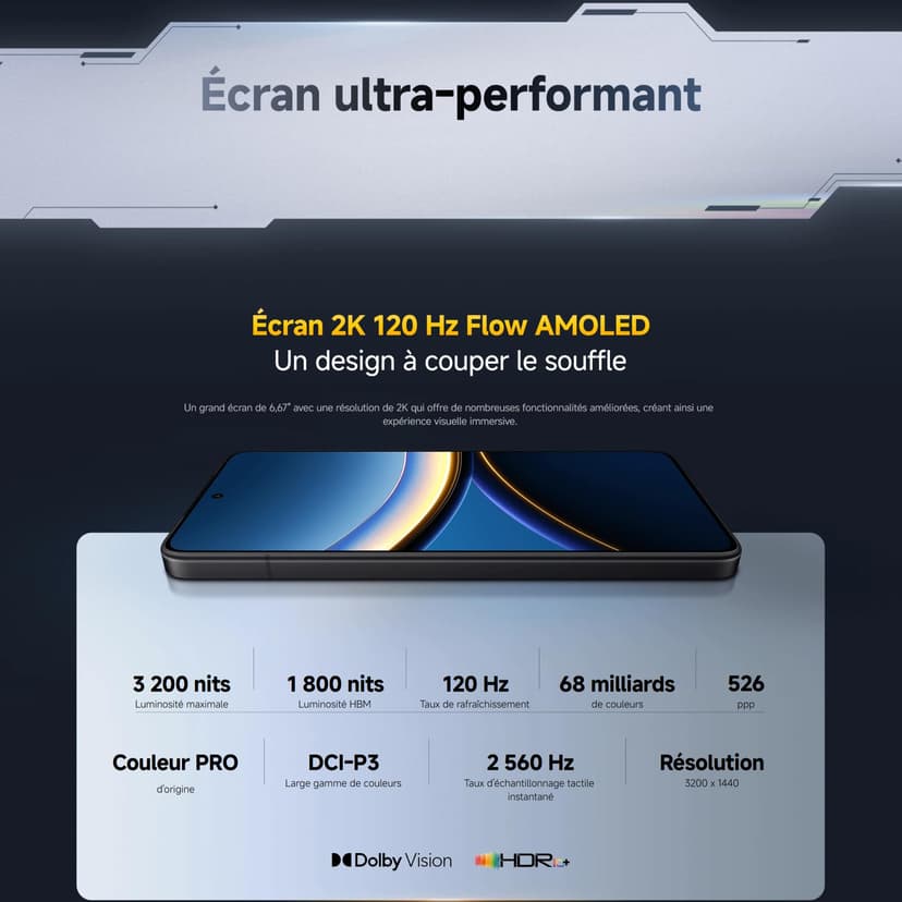 XIAOMI Smartphone POCO F7 Pro, 12+256, Noir, Batterie 6000mAh, HyperCharge 90W, HyperAI (Chargeur Non Inclus) - 9