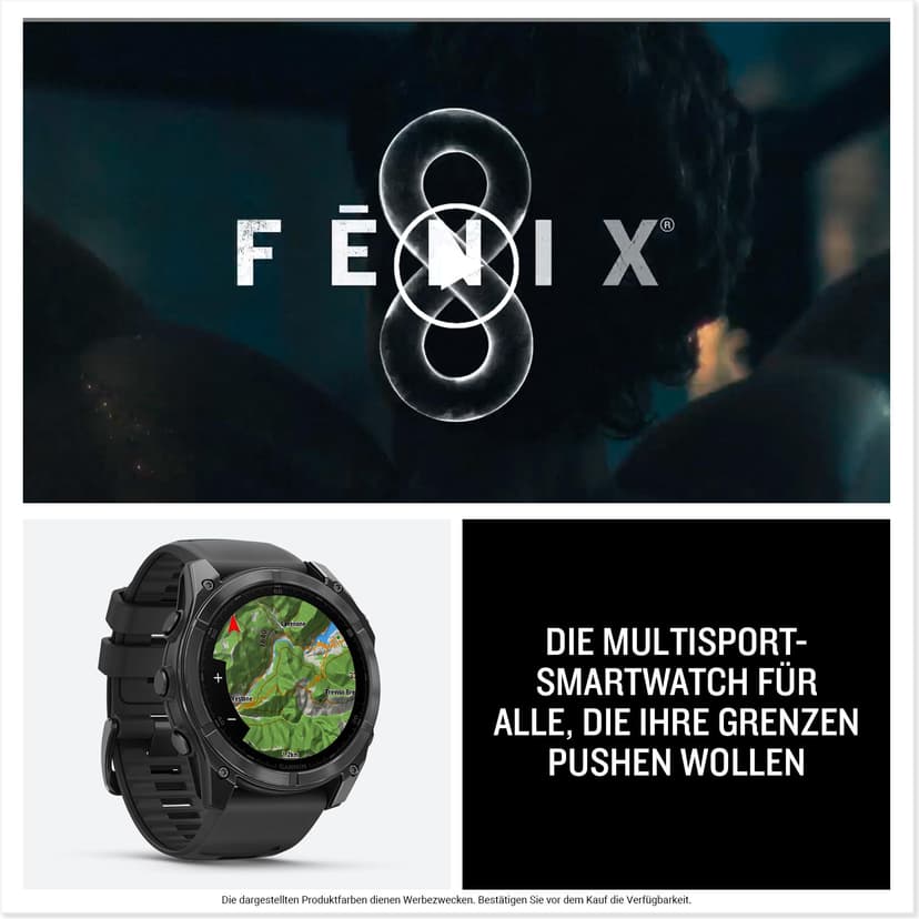 Garmin fēnix 8, 51mm Premium GPS smartwatch, AMOLED touchscreen, multisport, advanced health & training features,built-in LED flashlight,adventure watch with up to 29 days battery life, Slate Grey - 9